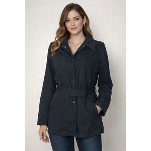 Uniqlo x Lemaire Jacket Small Black Trench Button Parka Utility Coat Zip Travel